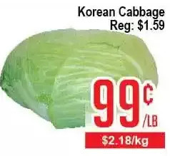 Skyland Foodmart Korean cabbage offer
