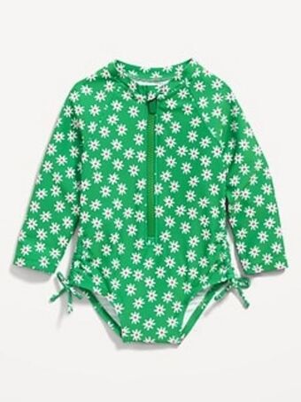 Old Navy Long-sleeve side-tie one-piece rashguard swimsuit for baby offer