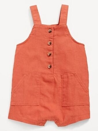 Old Navy Unisex linen-blend sleeveless short one-piece for baby offer