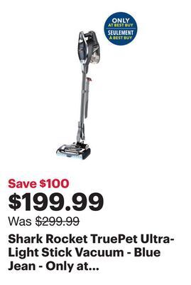 Best Buy Shark rocket truepet ultra-light stick vacuum - blue jean - only at best buy offer