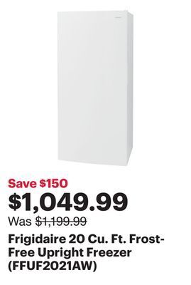 Best Buy Frigidaire 20 cu. ft. frost-free upright freezer (ffuf2021aw) offer