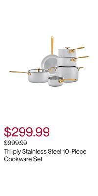 Hudson's Bay Tri-ply stainless steel 10-piece cookware set offer