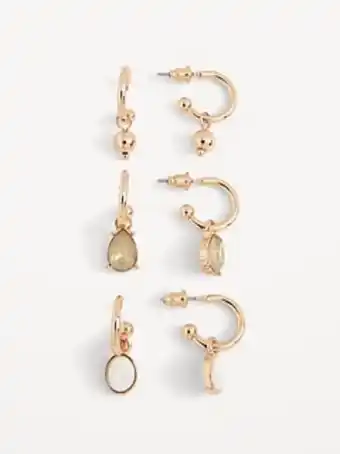 Old Navy Gold-tone dangling hoop earrings 3-pack for women offer