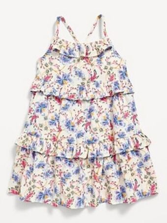 Old Navy Sleeveless printed ruffle-trim swing dress for toddler girls offer