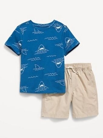 Old Navy T-shirt and pull-on shorts set for toddler boys offer