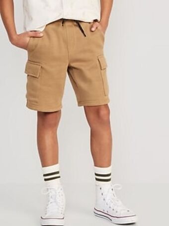 Old Navy Fleece cargo jogger shorts for boys (at knee) offer