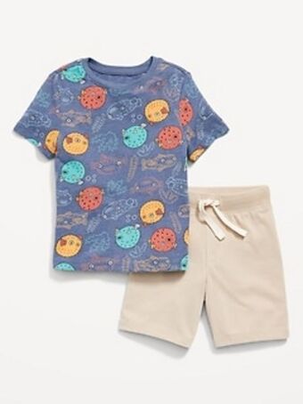 Old Navy T-shirt and pull-on shorts set for toddler boys offer