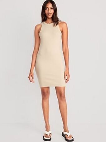 Old Navy Fitted sleeveless rib-knit mini dress for women offer