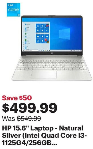 Best Buy HP 15.6" Laptop-Natural Silver offer