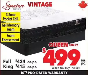 Surplus Furniture Vintage full mattress set offer
