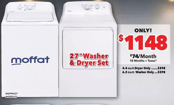 Surplus Furniture 27" washer & dryer set offer