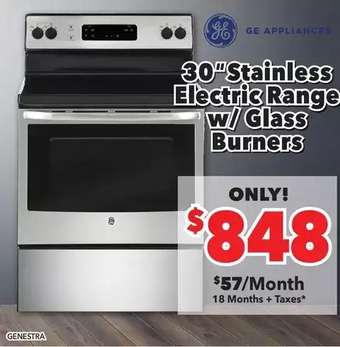 Surplus Furniture Ge stainless steel 30" electric range offer