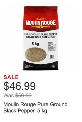 Costco Moulin rouge pure ground black pepper, 5 kg offer