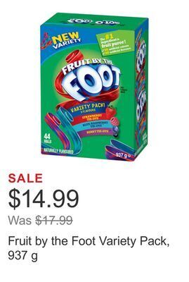 Costco Fruit by the foot variety pack, 937 g offer