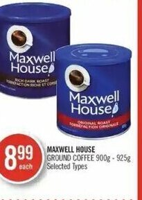 Shoppers Drug Mart Maxwell House Ground Coffee 900g-925g offer