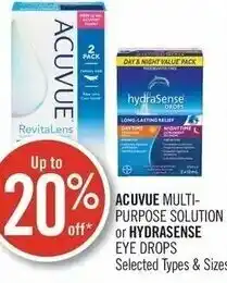 Shoppers Drug Mart Acuvue Multi-Purpose Solution or Hydrasense Eye Drops offer