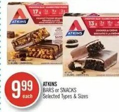 Shoppers Drug Mart Atkins Bars or Snacks offer