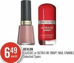 Shoppers Drug Mart Revlon Classic or Ultra HD Snap! Nail Enamel offer