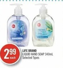 Shoppers Drug Mart Life Brand Liquid Hand Soap 340mL offer