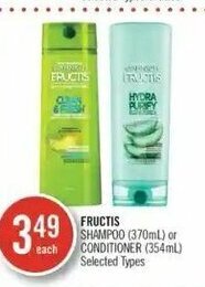 Shoppers Drug Mart Fructis Shampoo (370mL) or Conditioner (354mL) offer