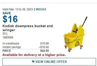 Costco Kodiak Downpress Bucket and Wringer 33L offer