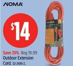 Canadian Tire Noma Outdoor Extension Cord offer