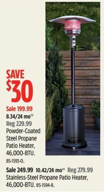 Canadian Tire Powder-Coated Steel Propane Patio Heater 46,000-BTU offer