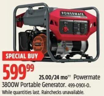 Canadian Tire Powermate 3800W Portable Generator offer