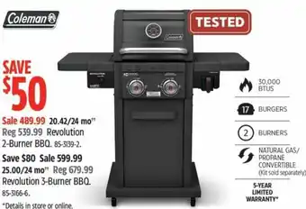 Canadian Tire Coleman Revolution 3-Burner BBQ offer