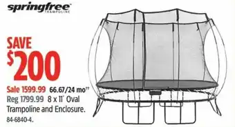 Canadian Tire Springfree 8x11' Oval Trampoline and Enclosure offer