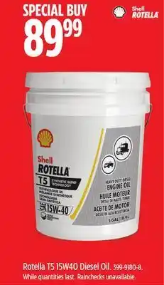 Canadian Tire Shell rotella t5 15w40 diesel oil offer
