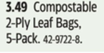 Canadian Tire Compostable 2-ply leaf bags, 5-pack offer