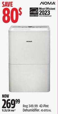 Canadian Tire Noma 42-pint dehumidifier offer