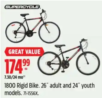 Canadian Tire Supercycle 1800 rigid bike offer