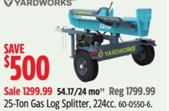 Canadian Tire Yardworks 25-ton gas log splitter, 224cc offer