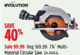 Canadian Tire Evolution 7¼˝ multi- material circular saw offer