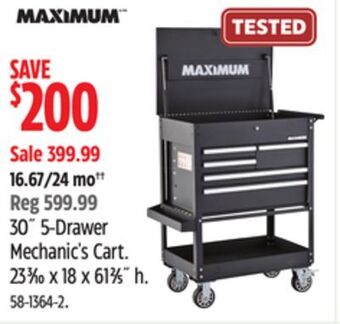 Canadian Tire Maximum 30" 5-drawer mechanic's cart offer
