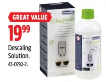 Canadian Tire Delonghi descaling solution offer