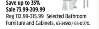 Canadian Tire For living selected bathroom furniture and cabinets offer