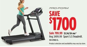 Canadian Tire Pro-form sport 5.5 treadmill offer