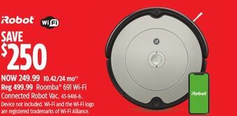 Canadian Tire Irobot roomba 691 wi-fi connected robot vac offer