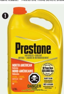 Canadian Tire Prestone premixed vehicle-specific antifreeze/ coolant, 3.78l offer