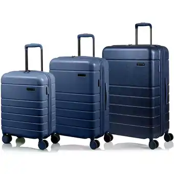 Best Buy Champs linen collection 3-piece hardside luggage set, navy offer