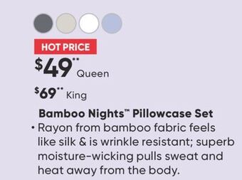 Sleep Country Bamboo nights pillowcase set offer