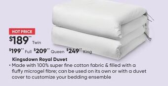 Sleep Country Kingsdown royal duvet offer