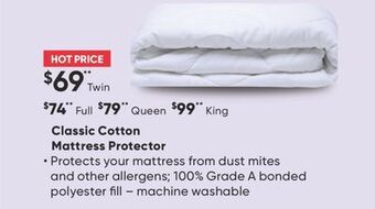 Sleep Country Classic cotton mattress protector offer