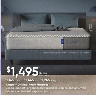 Sleep Country Casper original foam mattress offer