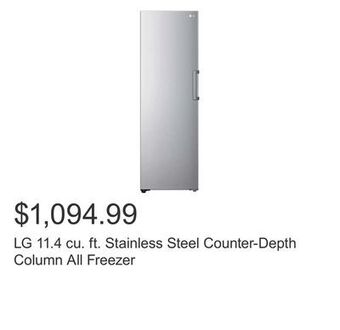 Costco Lg 11.4 cu. ft. stainless steel counter-depth column all freezer offer