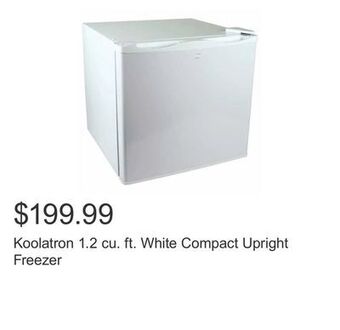 Costco Koolatron 1.2 cu. ft. white compact upright freezer offer