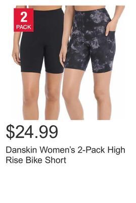 Costco Danskin women's 2-pack high rise bike short offer